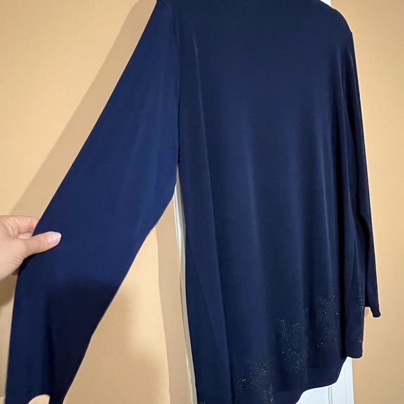 Susan Graver Artisan Collection Tunic with Asymmetrical Embellished Hem - Picture 7 of 8